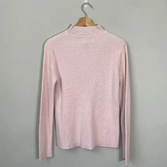 NWOT Sag Harbor Sparkly Mock Neck Knit Sweater Women's Size Medium Petite Pink - Picture 3 of 12
